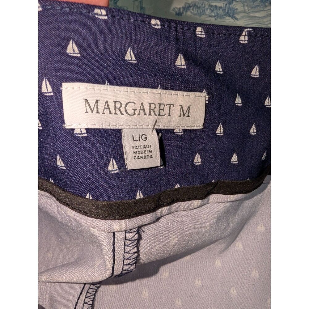 Margaret M Nautical Sailboat Print Mini Skirt Preppy Coastal Blue White - Picture 5 of 6